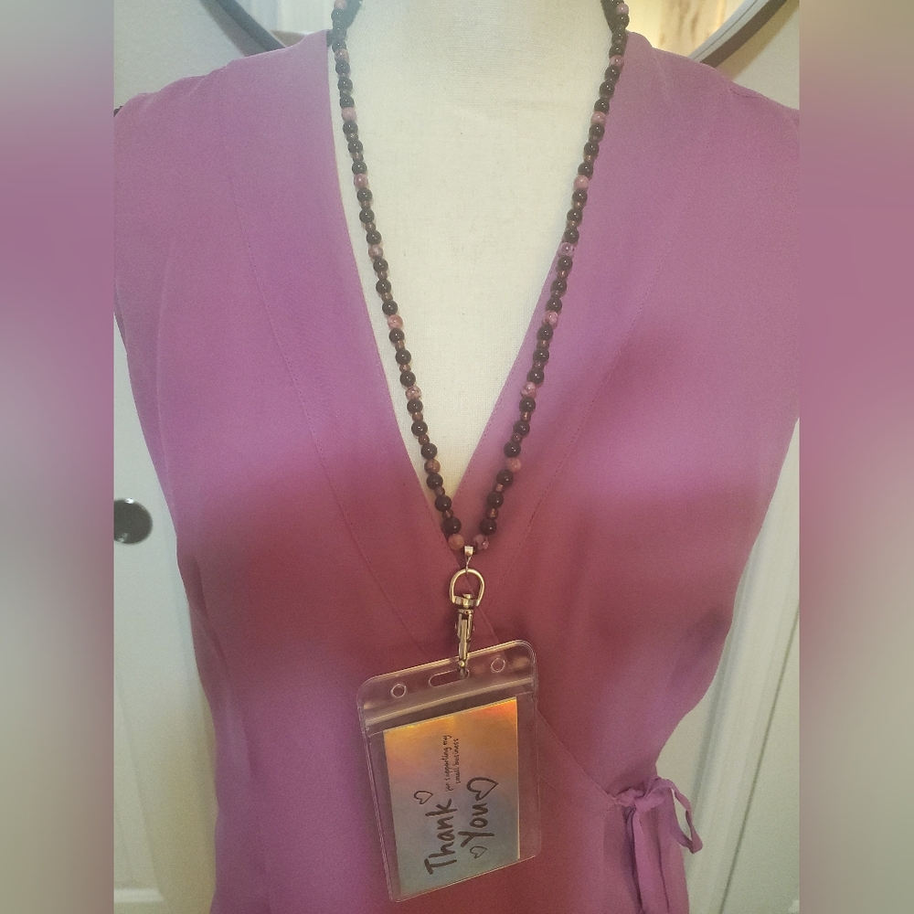 LANYARD HANDMADE MADE WITH PRECIOUS GEMS ONE OF A KIND!